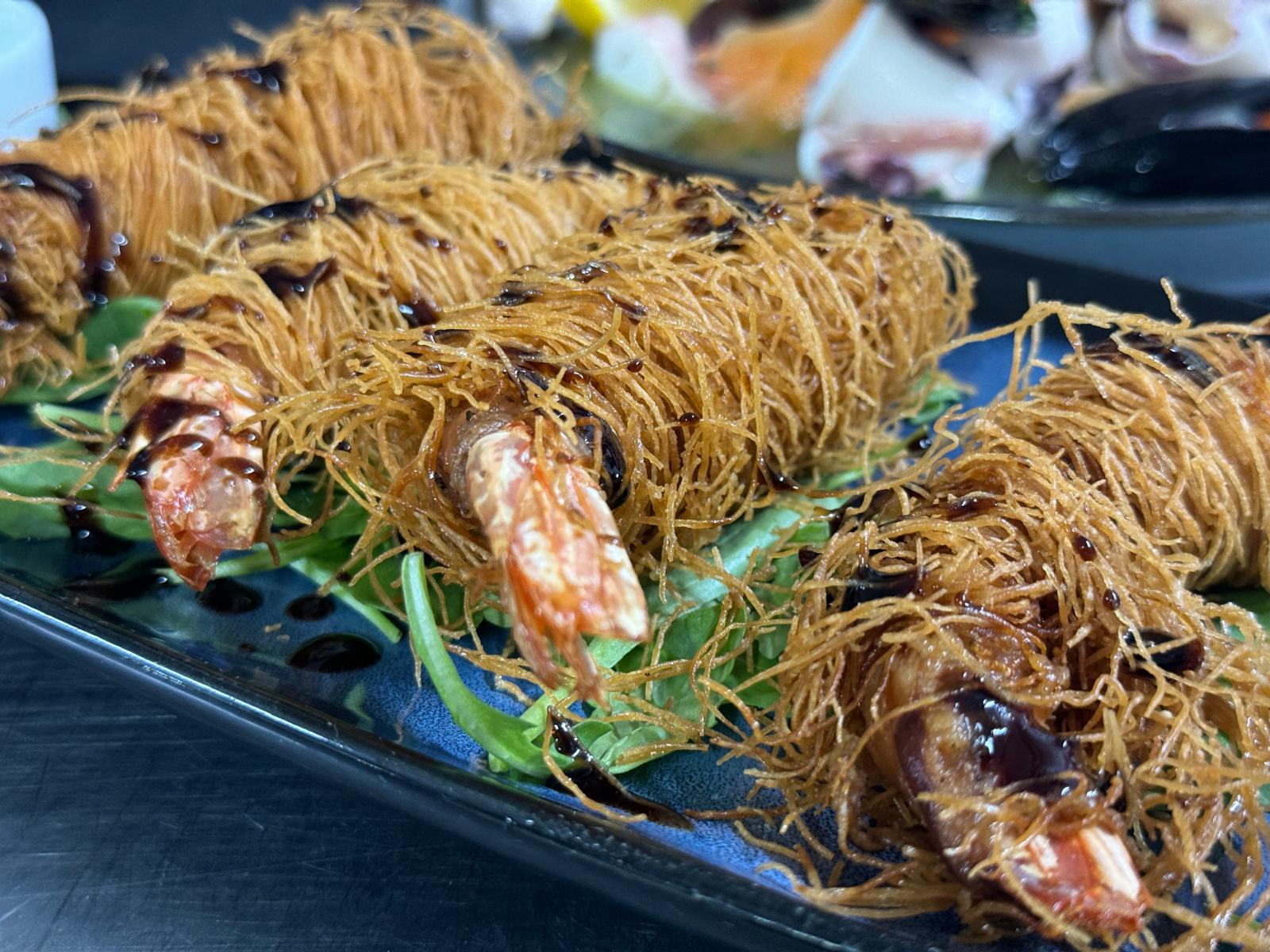 Gamberi in pasta kataifi
